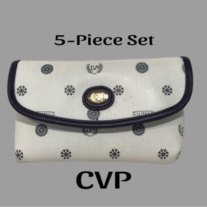 Vintage CVP Clutch Pouch Lot: Coin Pouch, Card Holder, Checkbook Cover, Key Fob